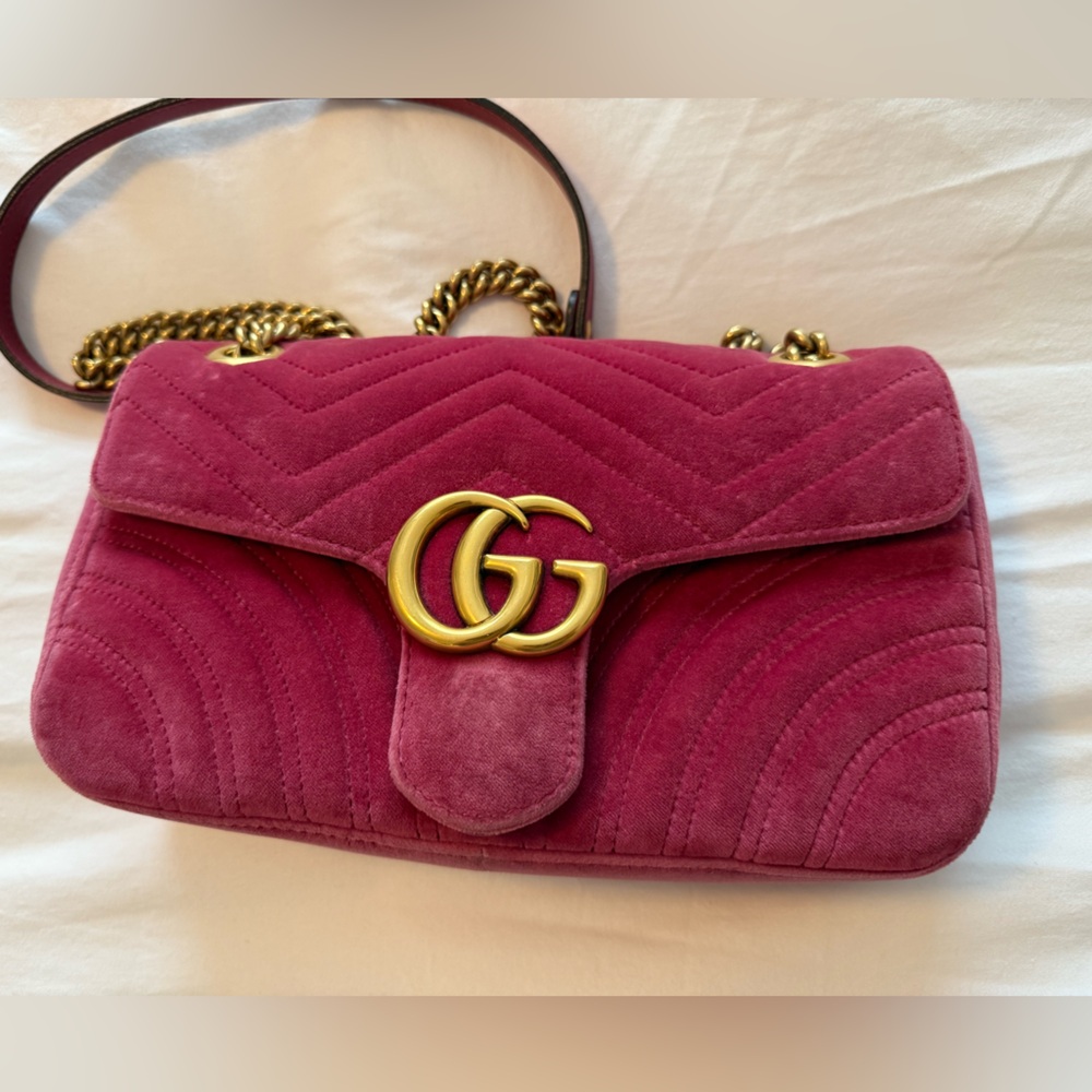 Gucci Pink Gold Quilted Shoulder Bag